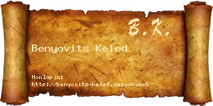 Benyovits Keled névjegykártya